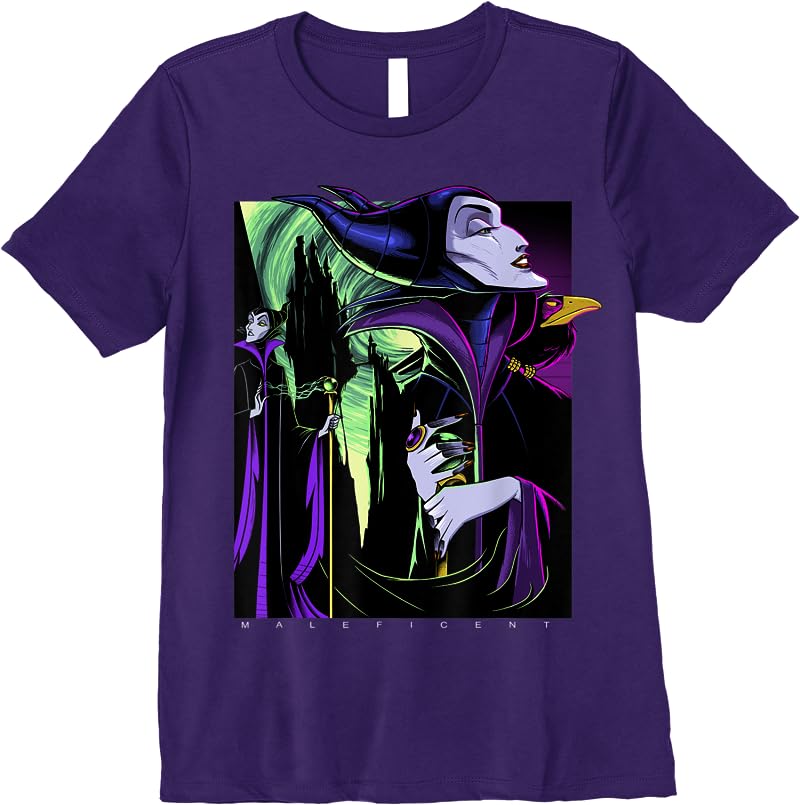 Disney Sleeping Beauty Maleficent Large Side Portrait T Shirts Purple Disney Sleeping Beauty Maleficent Large Side Portrait T Shirts Purple