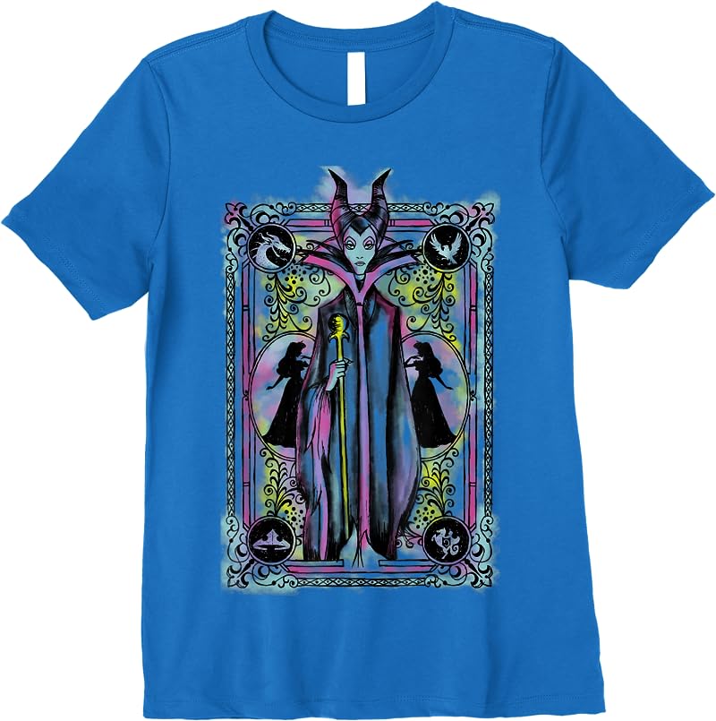 Disney Sleepy Beauty Watercolors Card Maleficent T Shirts Royal Blue Disney Sleepy Beauty Watercolors Card Maleficent T Shirts Royal Blue