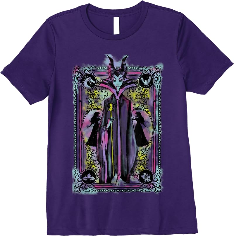 Disney Sleepy Beauty Watercolors Card Maleficent T Shirts Purple Disney Sleepy Beauty Watercolors Card Maleficent T Shirts Purple