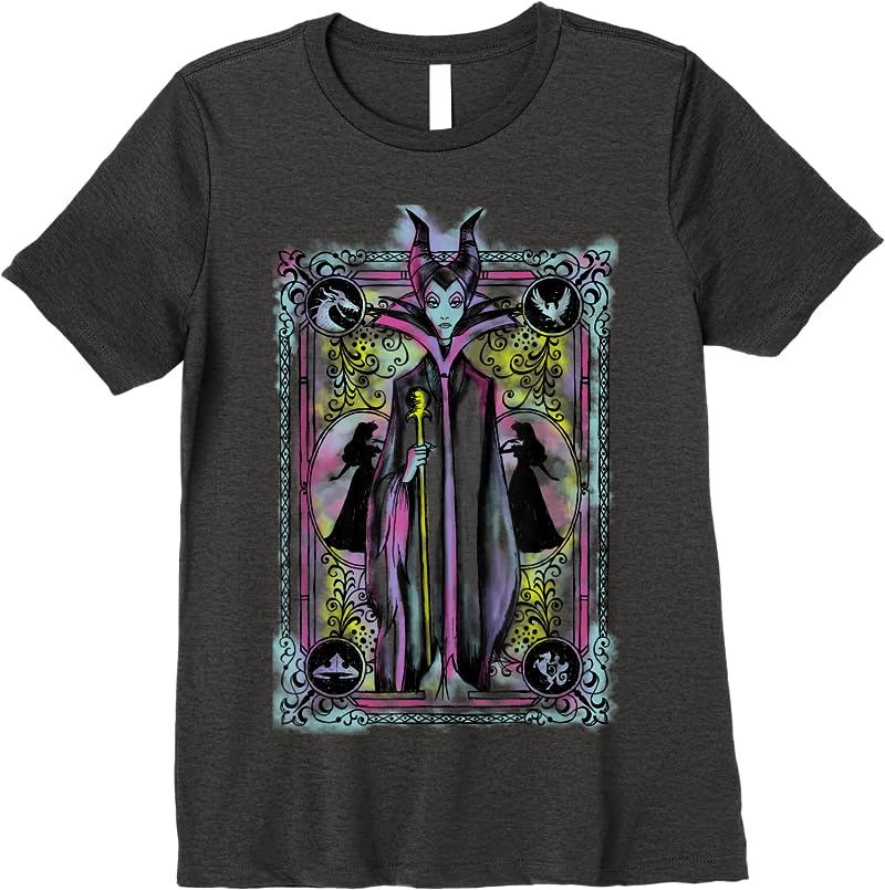 Disney Sleepy Beauty Watercolors Card Maleficent T Shirts Dark Heather Disney Sleepy Beauty Watercolors Card Maleficent T Shirts Dark Heather