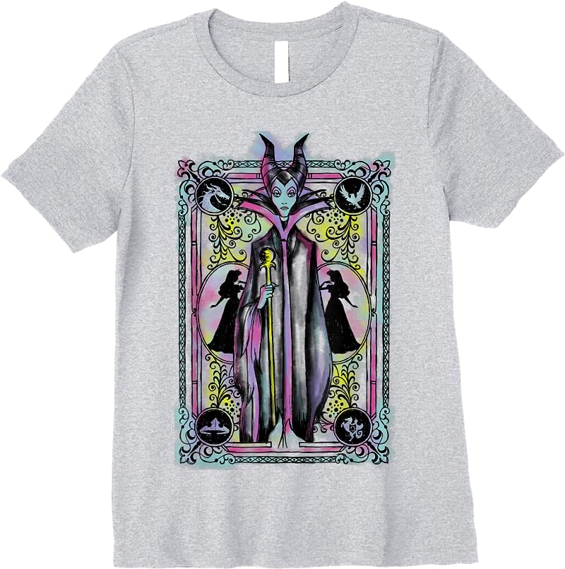 Disney Sleepy Beauty Watercolors Card Maleficent T Shirts Sport Grey Disney Sleepy Beauty Watercolors Card Maleficent T Shirts Sport Grey