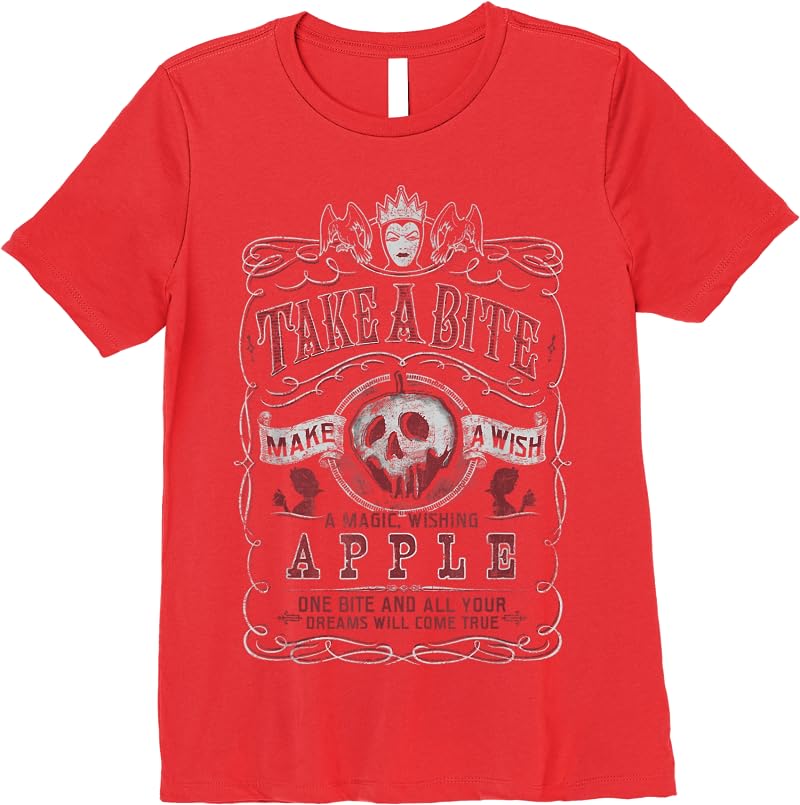 Disney Snow White Take A Bite Vintage Poster T Shirts Red