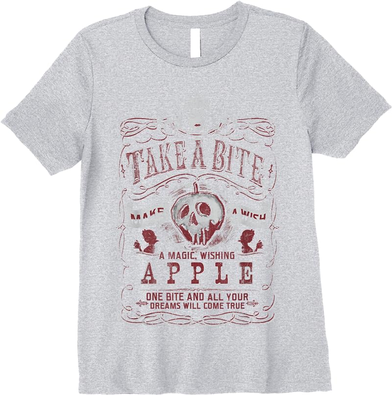 Disney Snow White Take A Bite Vintage Poster T Shirts Sport Grey