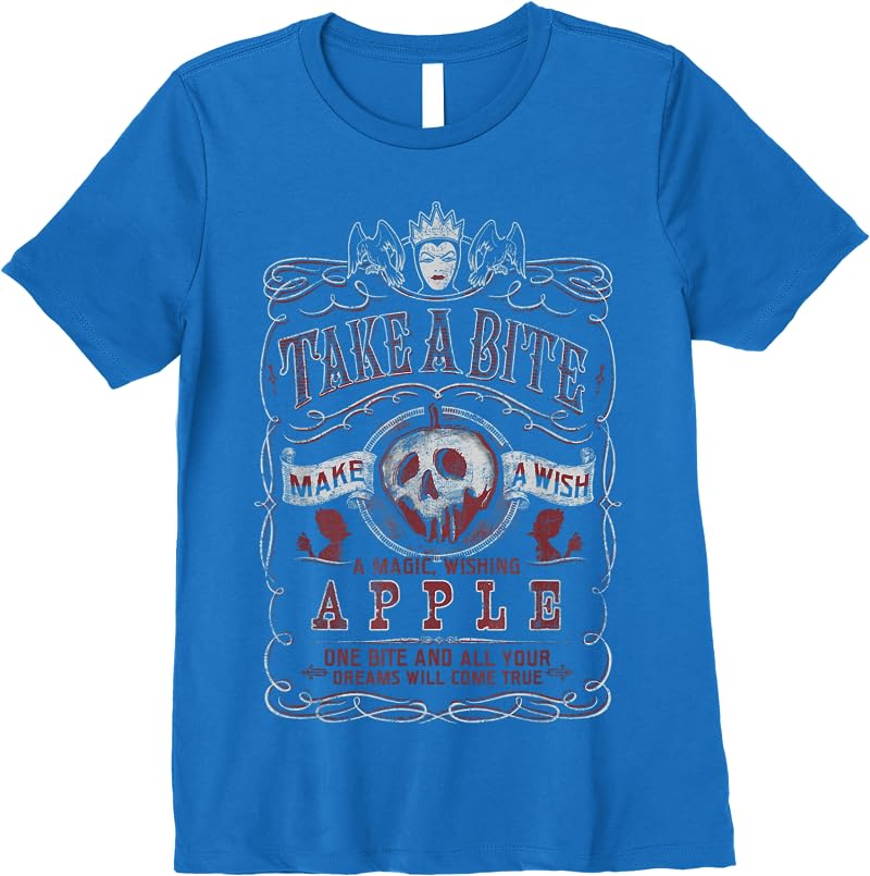 Disney Snow White Take A Bite Vintage Poster T Shirts Royal Blue