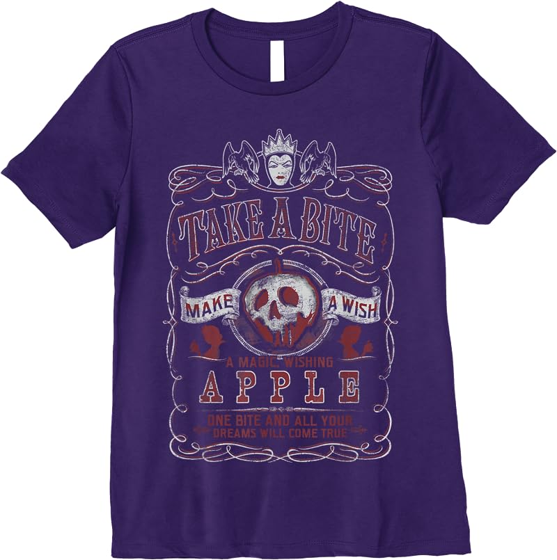 Disney Snow White Take A Bite Vintage Poster T Shirts Purple