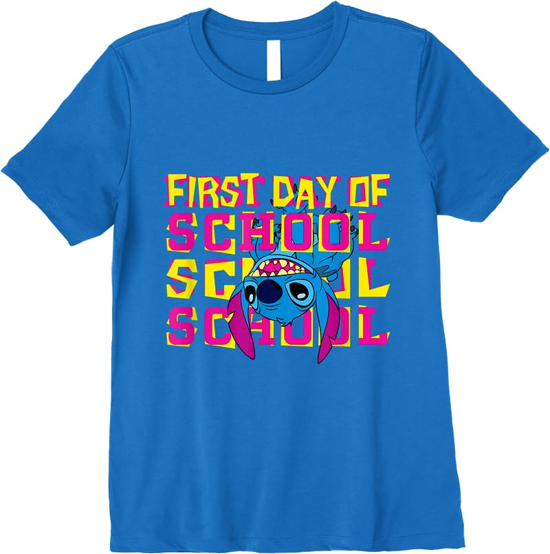 Disney Stitch Neon First Day Of School T Shirts Royal Blue Disney Stitch Neon First Day Of School T Shirts Royal Blue