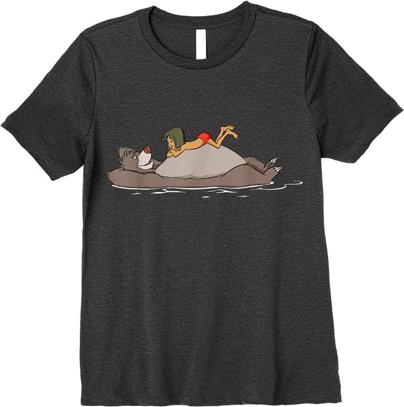 Disney The Jungle Book Mowgli And Baloo T Shirts Dark Heather Disney The Jungle Book Mowgli And Baloo T Shirts Dark Heather