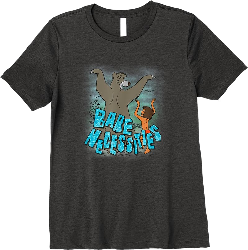Disney The Jungle Book Mowgli Baloo Bare Necessities T Shirts Dark Heather Disney The Jungle Book Mowgli Baloo Bare Necessities T Shirts Dark Heather