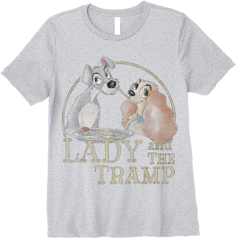 Disney The Lady And The Tramp Eating Spaghetti T Shirts Sport Grey Disney The Lady And The Tramp Eating Spaghetti T Shirts Sport Grey