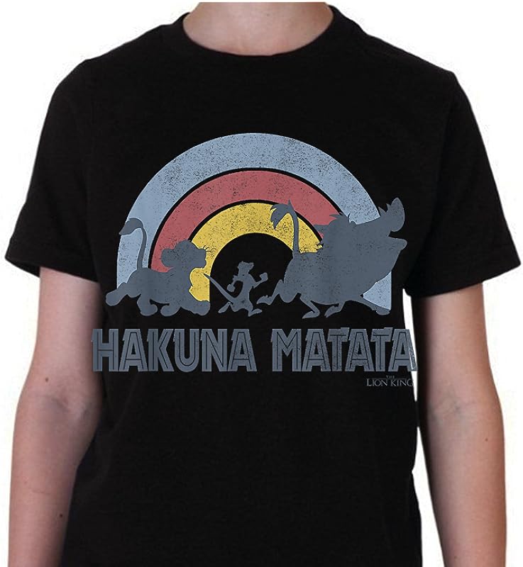 Disney The Lion King “Hakuna Matata” Distressed Rainbow Logo T-Shirt – Fun & Stylish