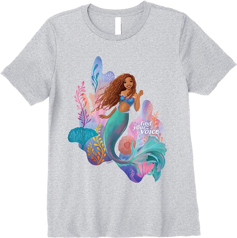 Disney The Little Mermaid Ariel Find Your Voice T Shirts Sport Grey Disney The Little Mermaid Ariel Find Your Voice T Shirts Sport Grey
