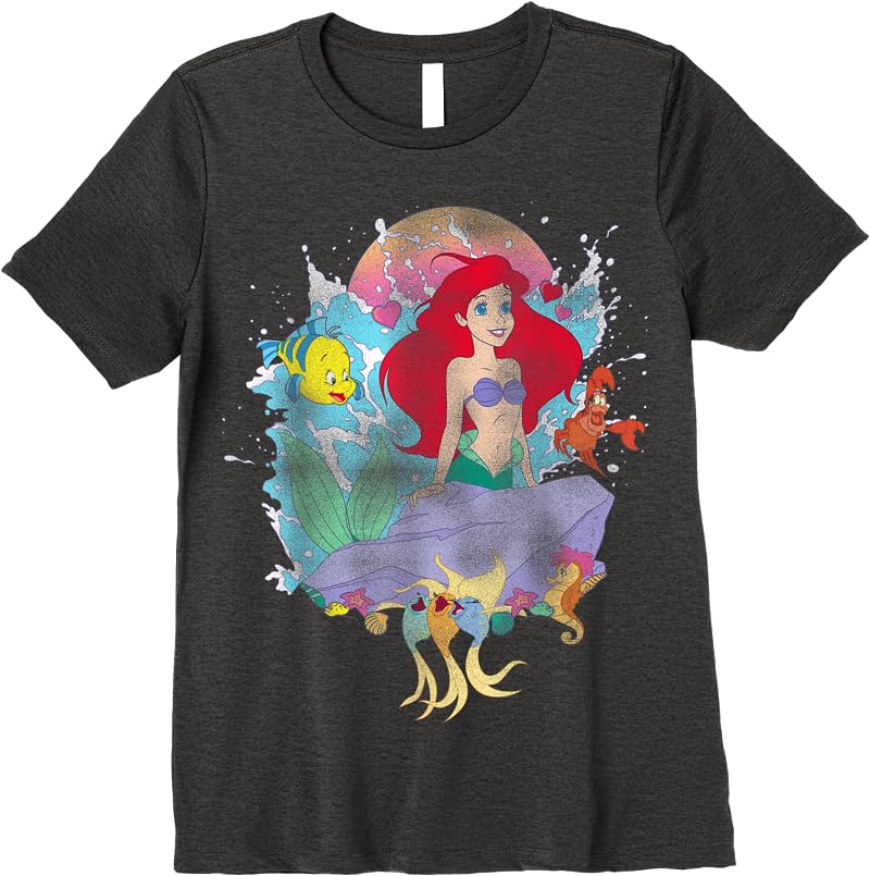 Disney The Little Mermaid Ariel Splash T Shirts Dark Heather Disney The Little Mermaid Ariel Splash T Shirts Dark Heather