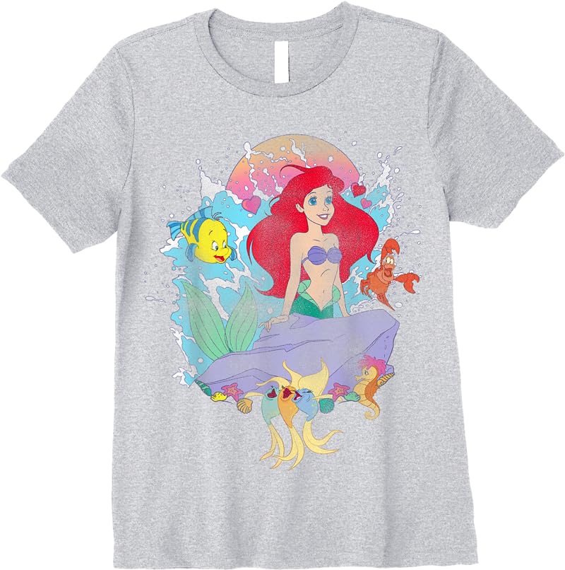 Disney The Little Mermaid Ariel Splash T Shirts Sport Grey Disney The Little Mermaid Ariel Splash T Shirts Sport Grey
