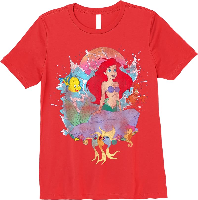 Disney The Little Mermaid Ariel Splash T Shirts Red Disney The Little Mermaid Ariel Splash T Shirts Red