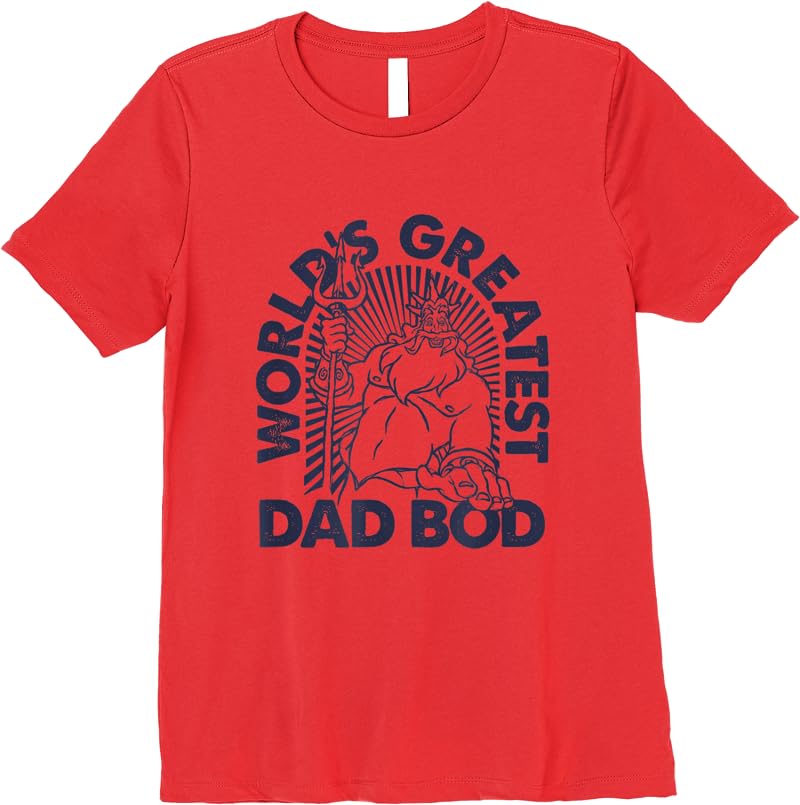Disney The Little Mermaid King Triton Worlds Greatest Dad T Shirts Red Disney The Little Mermaid King Triton Worlds Greatest Dad T Shirts Red