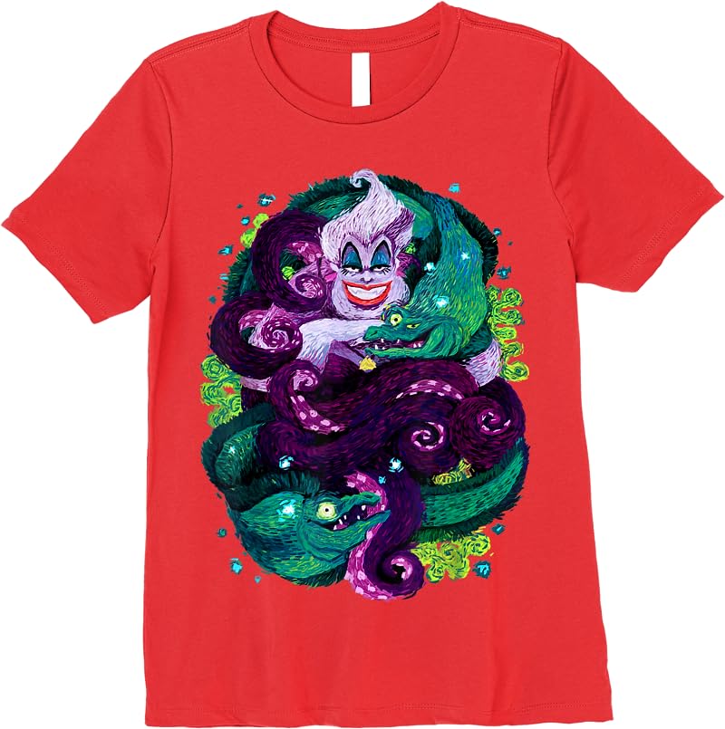 Disney The Little Mermaid Ursula Sea Witch Painting T Shirts Red Disney The Little Mermaid Ursula Sea Witch Painting T Shirts Red