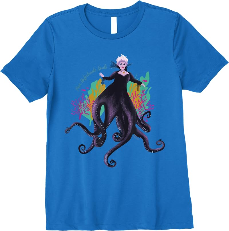 Disney The Little Mermaid Ursula Unfortunate Souls T Shirts Royal Blue