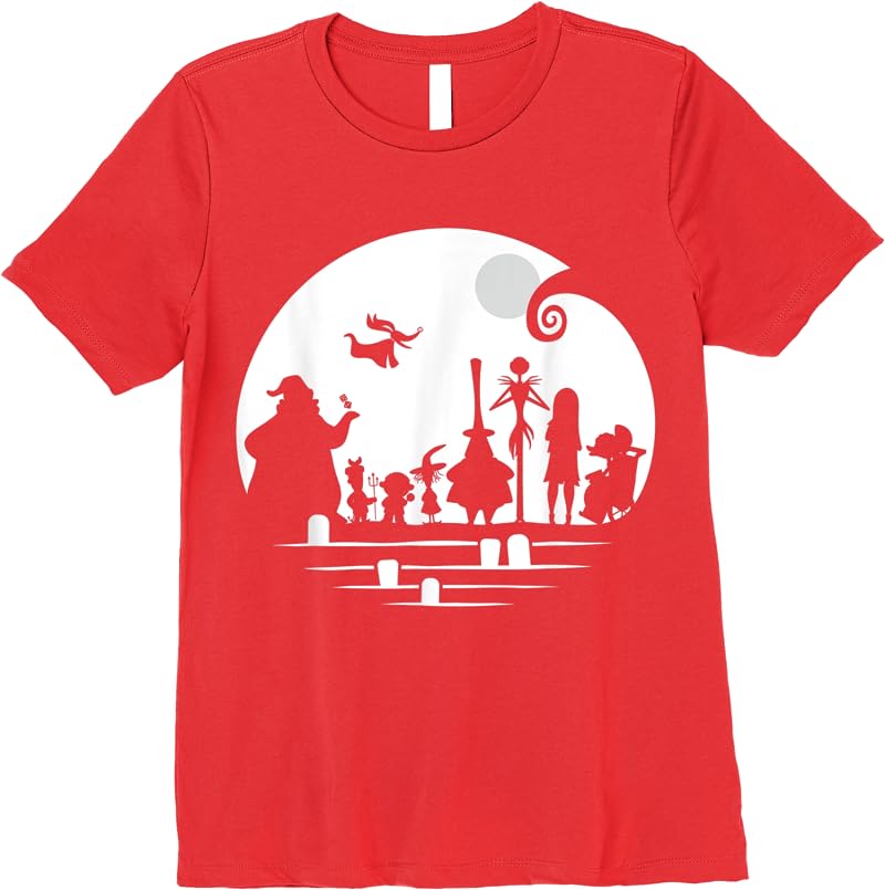 Disney The Nightmare Before Christmas Character Silhouette T Shirts Red Disney The Nightmare Before Christmas Character Silhouette T Shirts Red