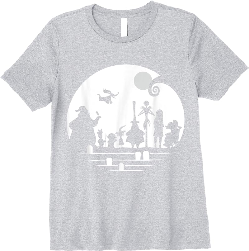 Disney The Nightmare Before Christmas Character Silhouette T Shirts Sport Grey Disney The Nightmare Before Christmas Character Silhouette T Shirts Sport Grey