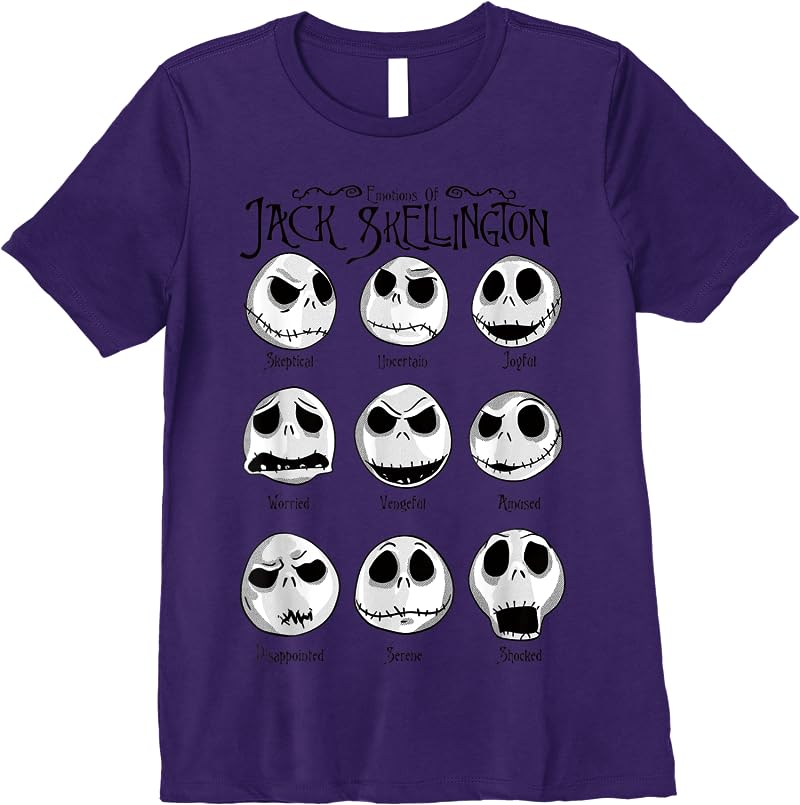 Disney The Nightmare Before Christmas Emotional Jack T Shirts Purple
