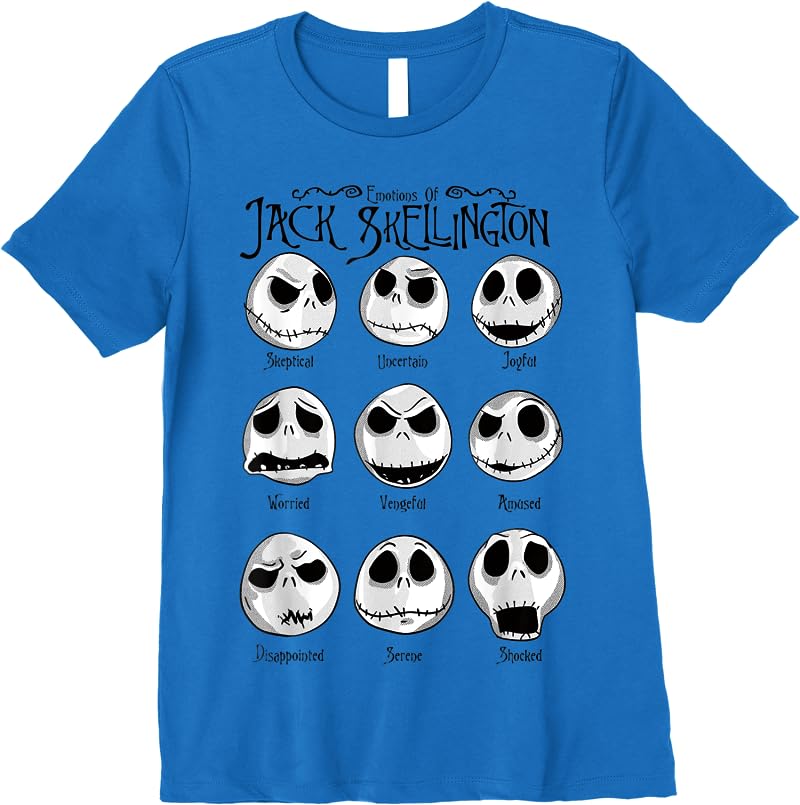 Disney The Nightmare Before Christmas Emotional Jack T Shirts Royal Blue