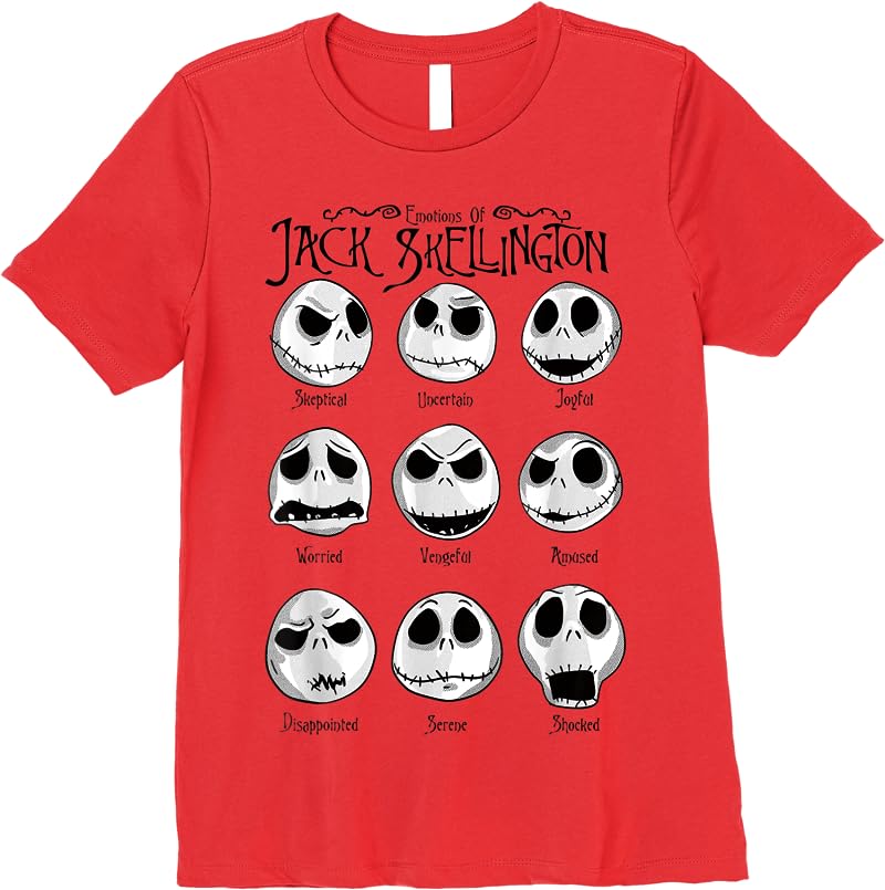 Disney The Nightmare Before Christmas Emotional Jack T Shirts Red