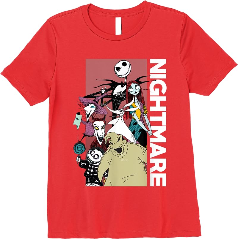Disney The Nightmare Before Christmas Group Shot Poster T Shirts Red