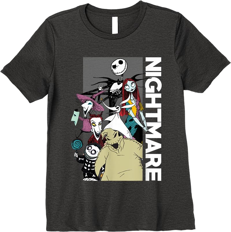 Disney The Nightmare Before Christmas Group Shot Poster T Shirts Dark Heather