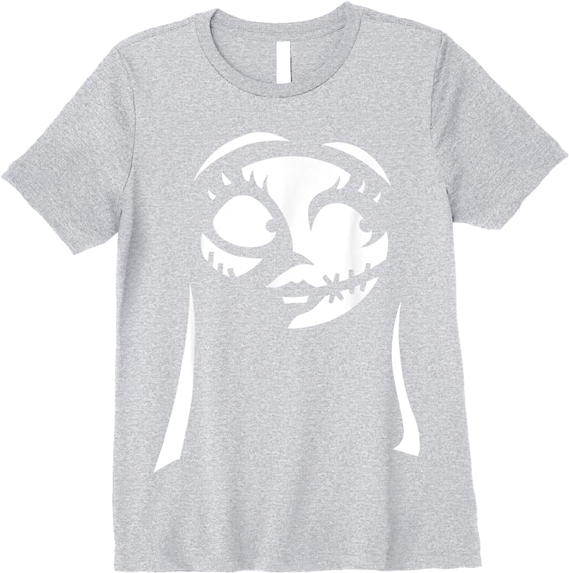 Disney The Nightmare Before Christmas Sally Big Face T Shirts Sport Grey