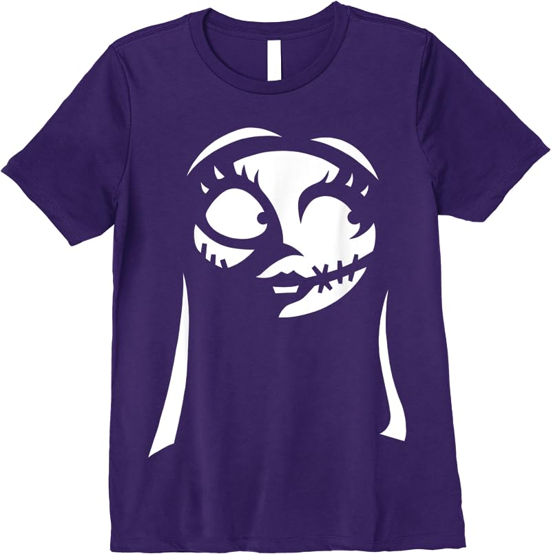 Disney The Nightmare Before Christmas Sally Big Face T Shirts Purple
