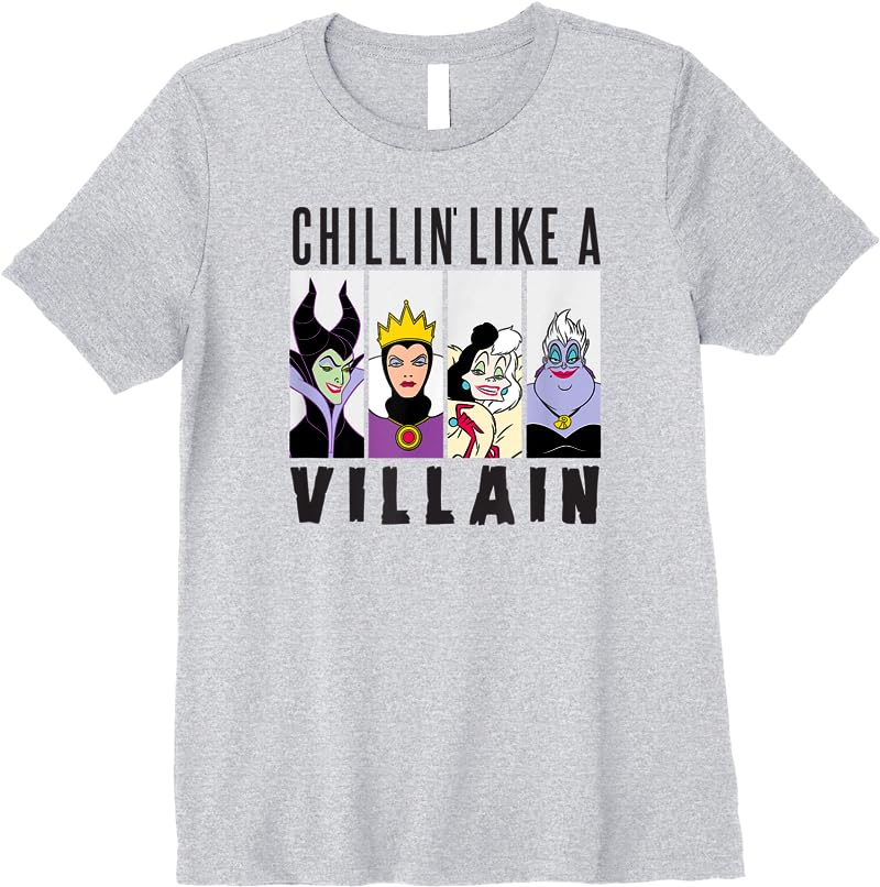 Disney Villain Gang Ursulaevil Queencruellamaleficent T Shirts Sport Grey