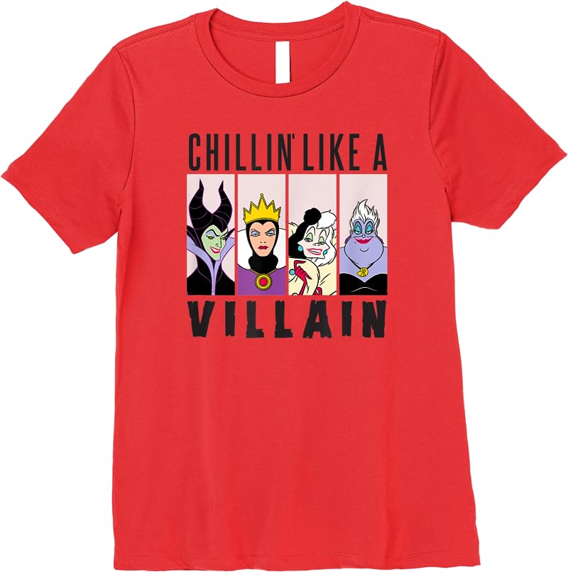 Disney Villain Gang Ursulaevil Queencruellamaleficent T Shirts Red