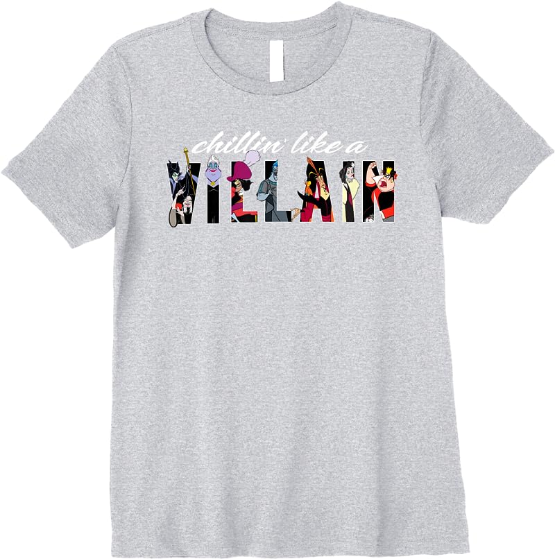 Disney Villains Chillin Like A Villain T Shirts Sport Grey