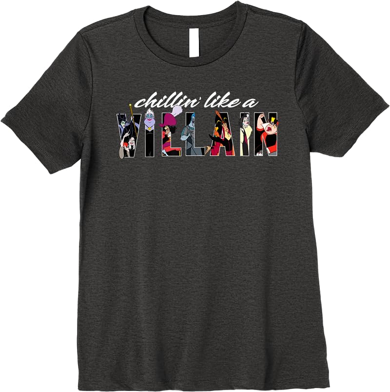 Disney Villains Chillin Like A Villain T Shirts Dark Heather