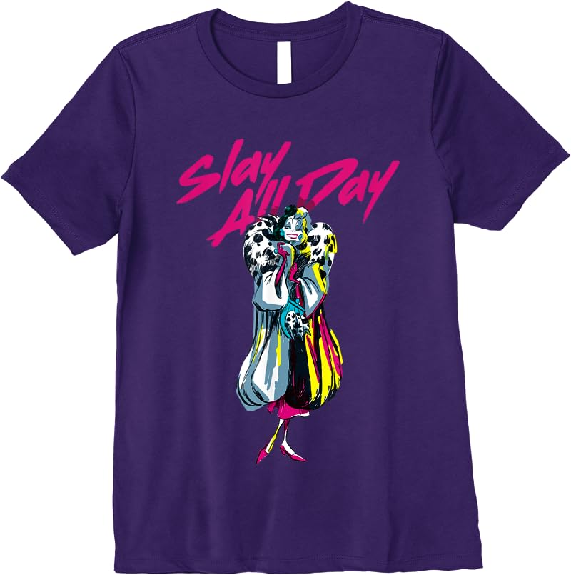 Disney Villains Cruella Slay All Day T Shirts Purple