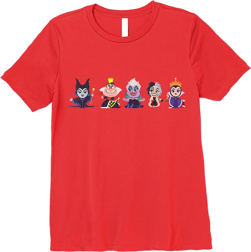 Disney Villains Kawaii Chibi Evil Queens T Shirts Red Disney Villains Kawaii Chibi Evil Queens T Shirts Red