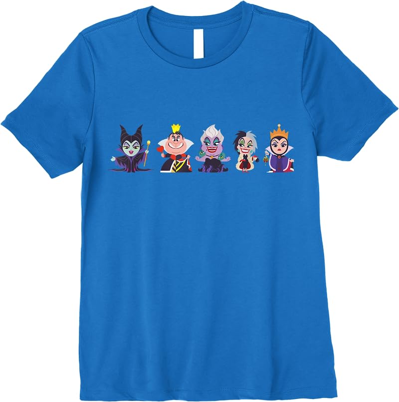 Disney Villains Kawaii Chibi Evil Queens T Shirts Royal Blue Disney Villains Kawaii Chibi Evil Queens T Shirts Royal Blue