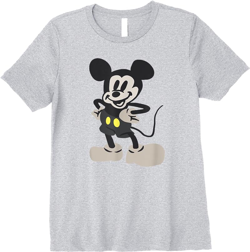 Disney Wavy Standing Mickey T Shirts Sport Grey