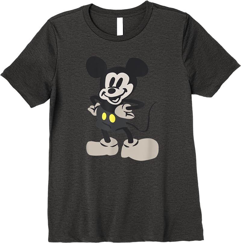 Disney Wavy Standing Mickey T Shirts Dark Heather