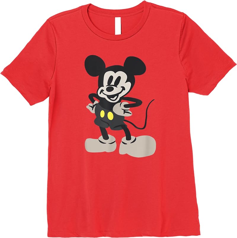 Disney Wavy Standing Mickey T Shirts Red
