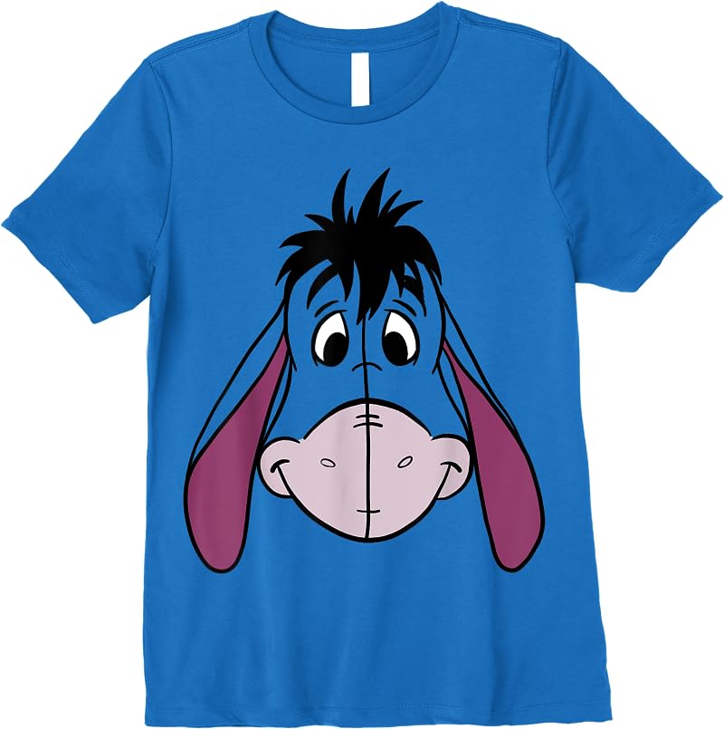 Disney Winnie The Pooh Eeyore Large Face T Shirts Royal Blue Disney Winnie The Pooh Eeyore Large Face T Shirts Royal Blue