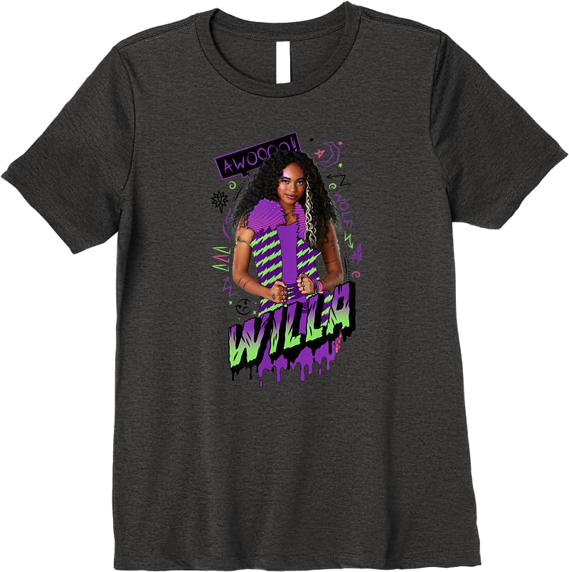 Disney Zombies 2 Willa Wolf T Shirts Dark Heather Disney Zombies 2 Willa Wolf T Shirts Dark Heather