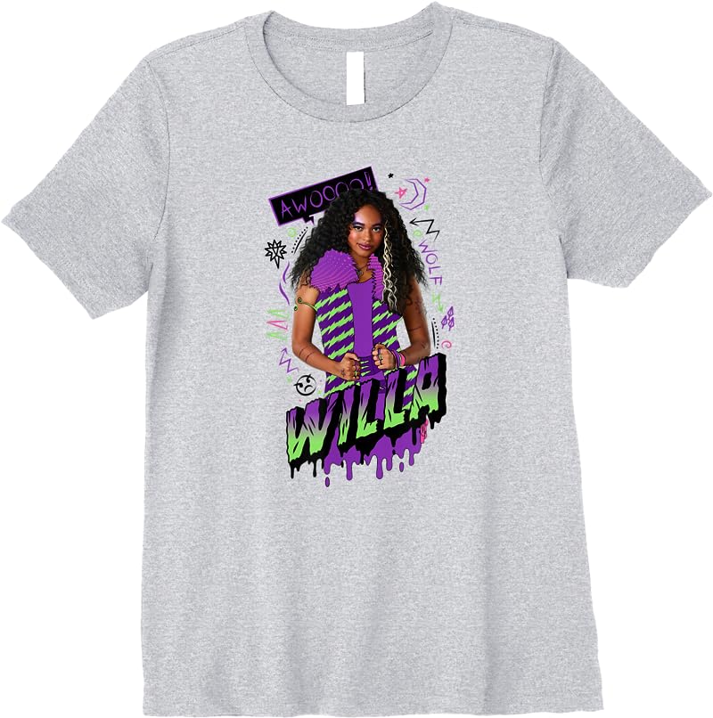 Disney Zombies 2 Willa Wolf T Shirts Sport Grey Disney Zombies 2 Willa Wolf T Shirts Sport Grey