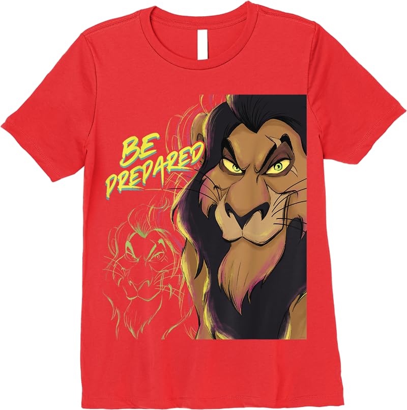 Disneys The Lion King Scar Be Prepared Villains Halloween T Shirts Red Disneys The Lion King Scar Be Prepared Villains Halloween T Shirts Red