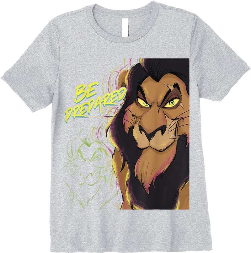 Disneys The Lion King Scar Be Prepared Villains Halloween T Shirts Sport Grey Disneys The Lion King Scar Be Prepared Villains Halloween T Shirts Sport Grey
