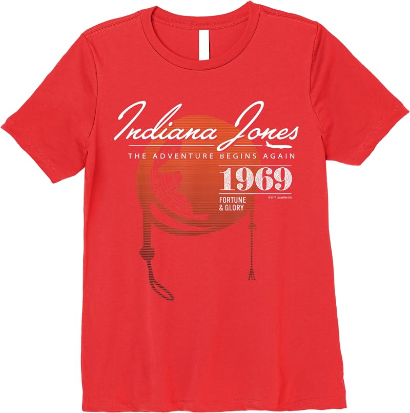 Lucasfilm Indiana Jones And The Dial Of Destiny 1969 Again T Shirts Red Lucasfilm Indiana Jones And The Dial Of Destiny 1969 Again T Shirts Red