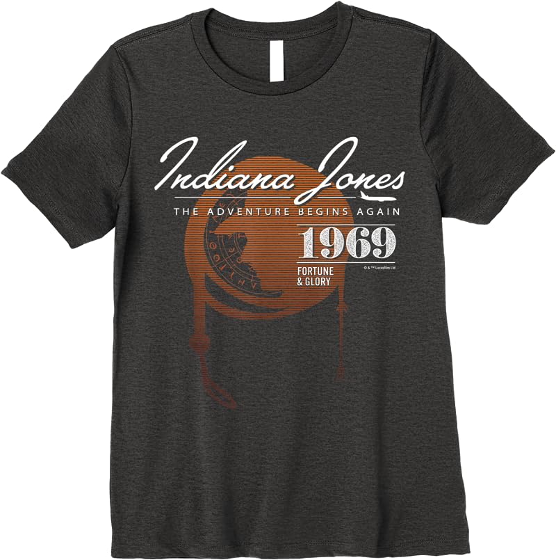 Lucasfilm Indiana Jones And The Dial Of Destiny 1969 Again T Shirts Dark Heather Lucasfilm Indiana Jones And The Dial Of Destiny 1969 Again T Shirts Dark Heather
