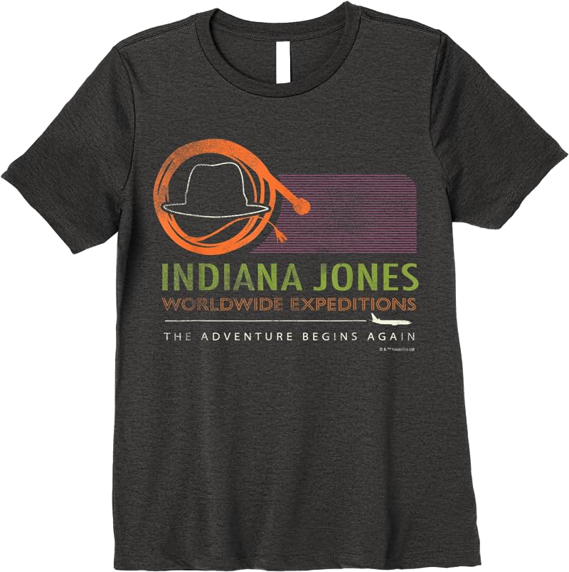 Lucasfilm Indiana Jones And The Dial Of Destiny Expeditions T Shirts Dark Heather Lucasfilm Indiana Jones And The Dial Of Destiny Expeditions T Shirts Dark Heather