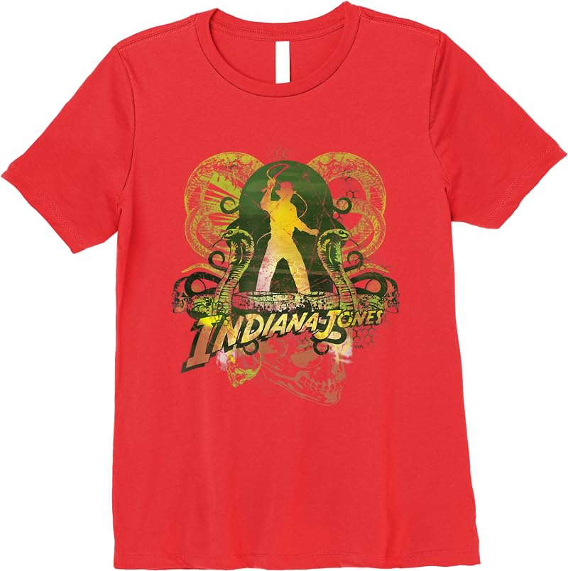 Lucasfilm Indiana Jones Snakes And Skulls Adventure Vintage T Shirts Red Lucasfilm Indiana Jones Snakes And Skulls Adventure Vintage T Shirts Red