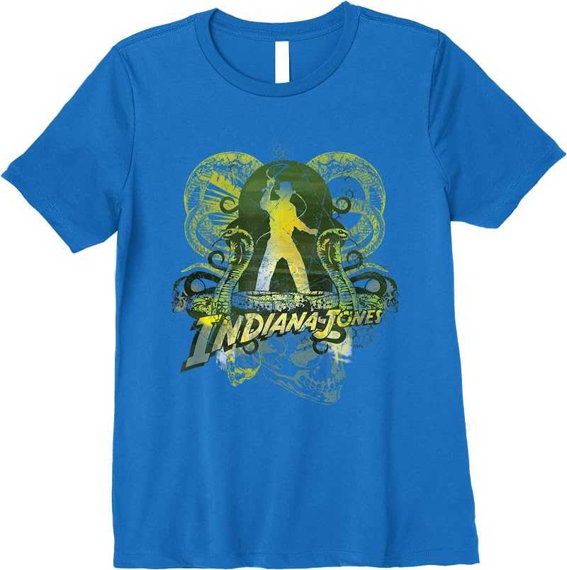 Lucasfilm Indiana Jones Snakes And Skulls Adventure Vintage T Shirts Royal Blue Lucasfilm Indiana Jones Snakes And Skulls Adventure Vintage T Shirts Royal Blue